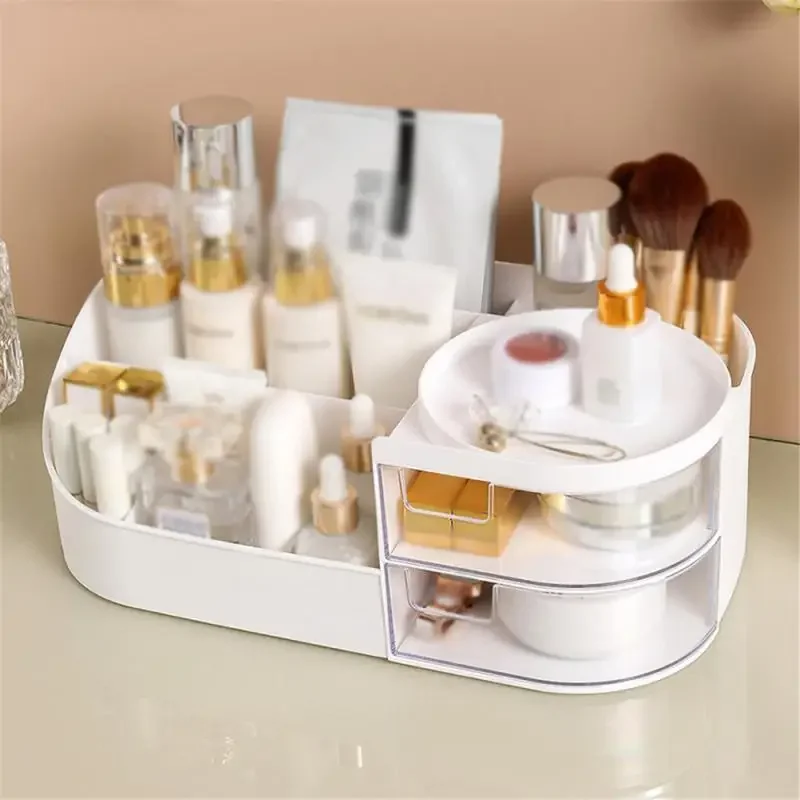 Cosmetic  Box Desktop Dressing Table Cosmetic Mirror Skin Care Products  Rack Lipstick  Box Desk Drawer