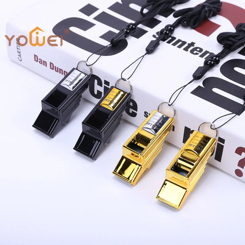 

Professional Soccer Referee Whistles Big Sound Gold Silver Football Whistles Seedless Plastic Emergency Basketball Whistle