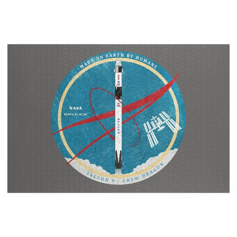 

SpaceX: Falcon 9-Crew Dragon (Made On Earth by Humans) Jigsaw Puzzle Customized Gifts For Kids For Children Wood Name Puzzle