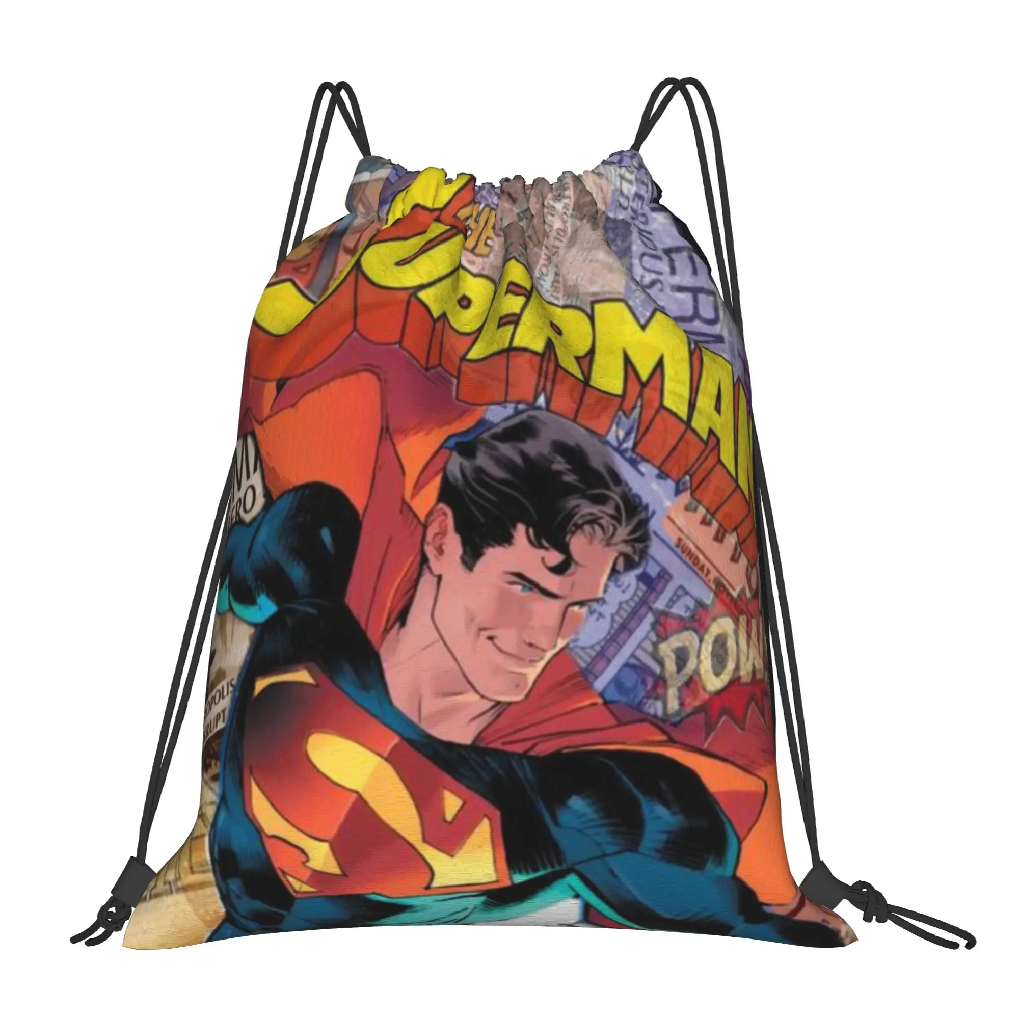 

Спортивные сумки на шнурке Hero Superman, унисекс, для хранения и организации вещей, с карманом на шнурке
