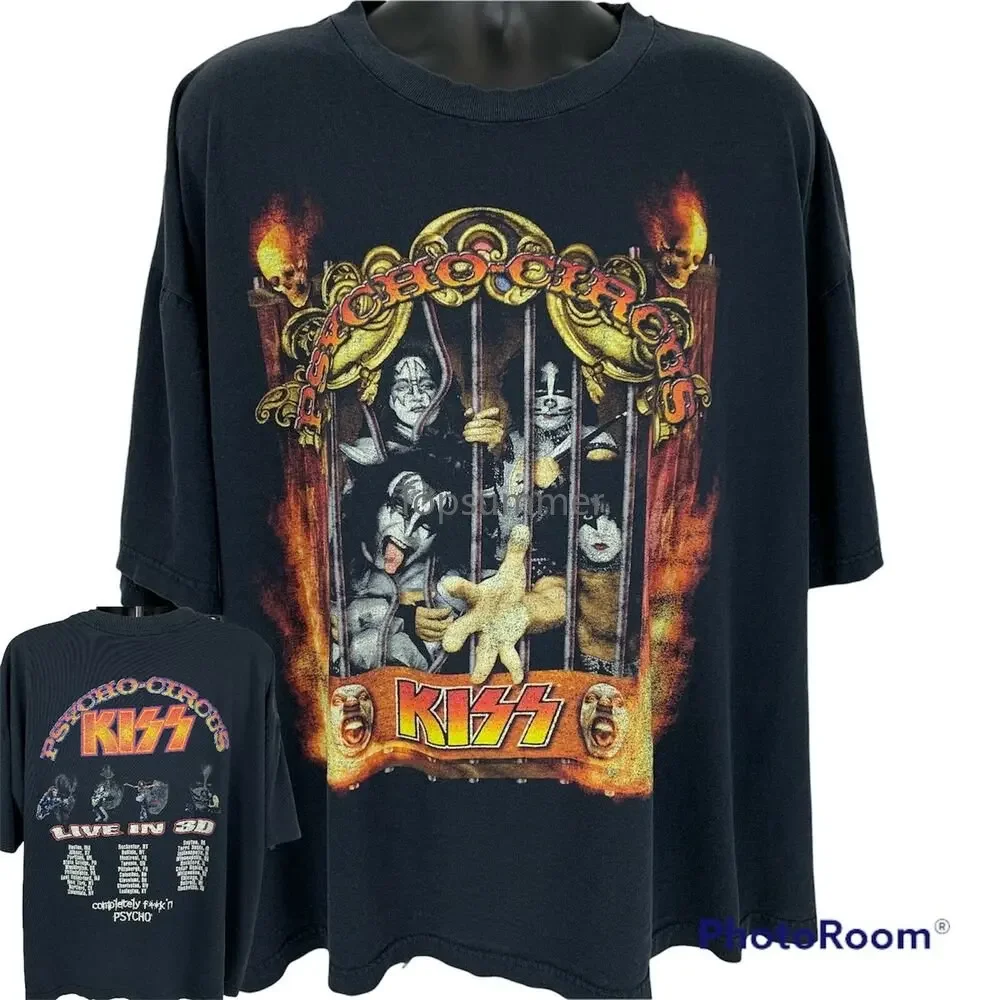 Camiseta Vintage Kiss Psycho Circus Tour 3Xl Xxxl, camiseta de banda de concierto de Rock, 1998