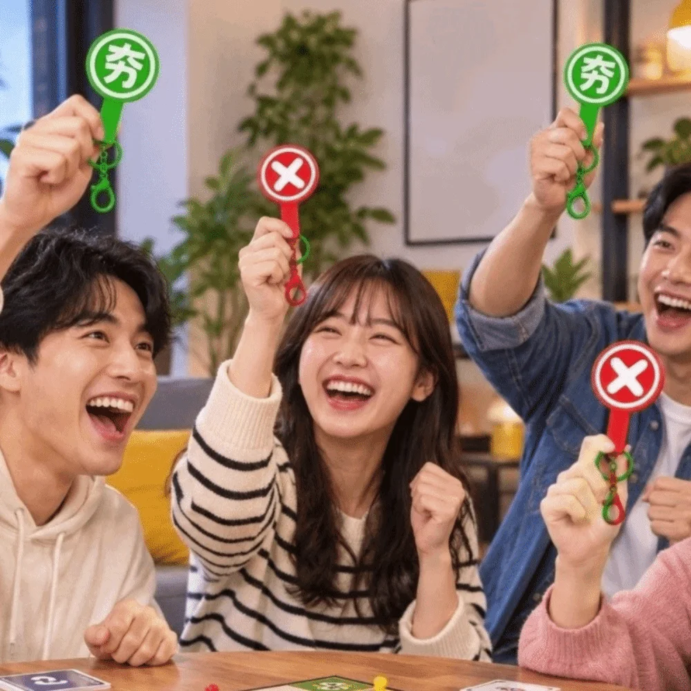 Handheld Judgement Board Keyring New Trendy Right or Wrong Classroom Response Signs Cartoon Red Green Game Interactive Board