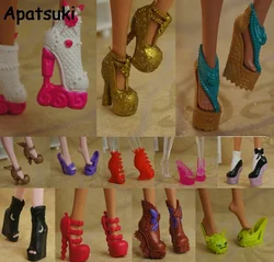 10pairs/lot 2020 New Colorful Accessories Shoes For Monster Demon Doll Fashion Boots High Heel Shoes Sandals For Monster Doll