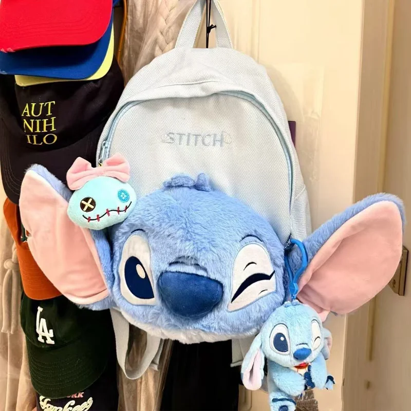Nouveau point Kawaii dessin animé en peluche sac à dos bleu drôle dessin animé grande capacité étudiant sac à dos rentrée scolaire saison