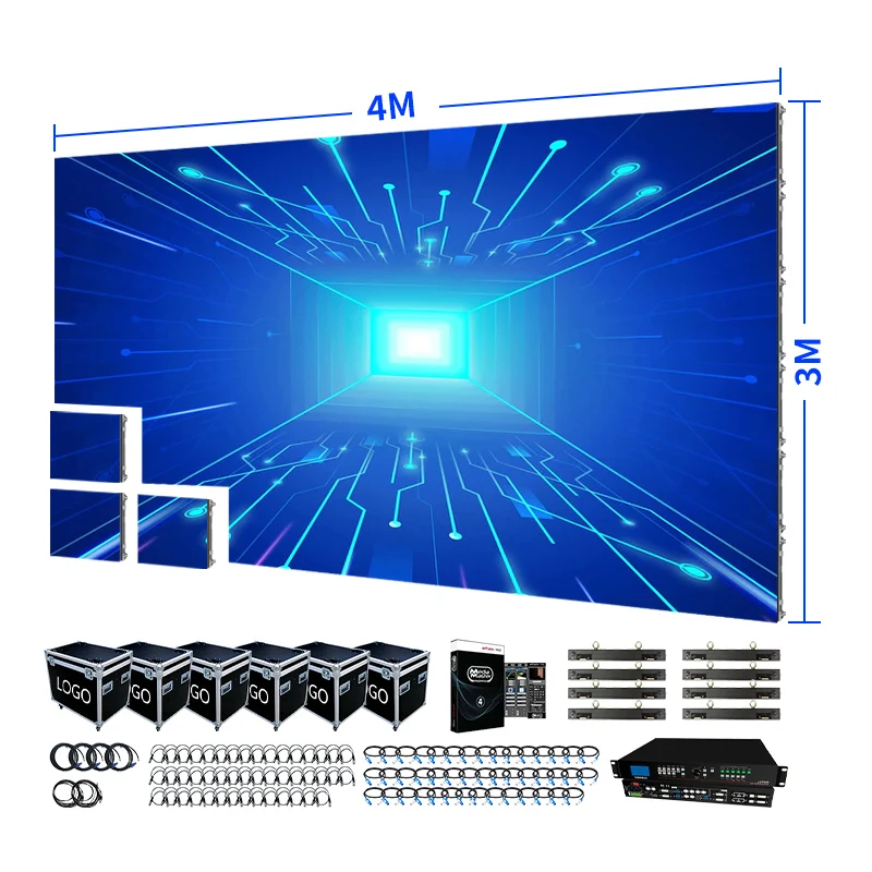 P2.976 P3.91 P4.81 Schermo a LED per noleggio impermeabile per interni ed esterni in alluminio pressofuso