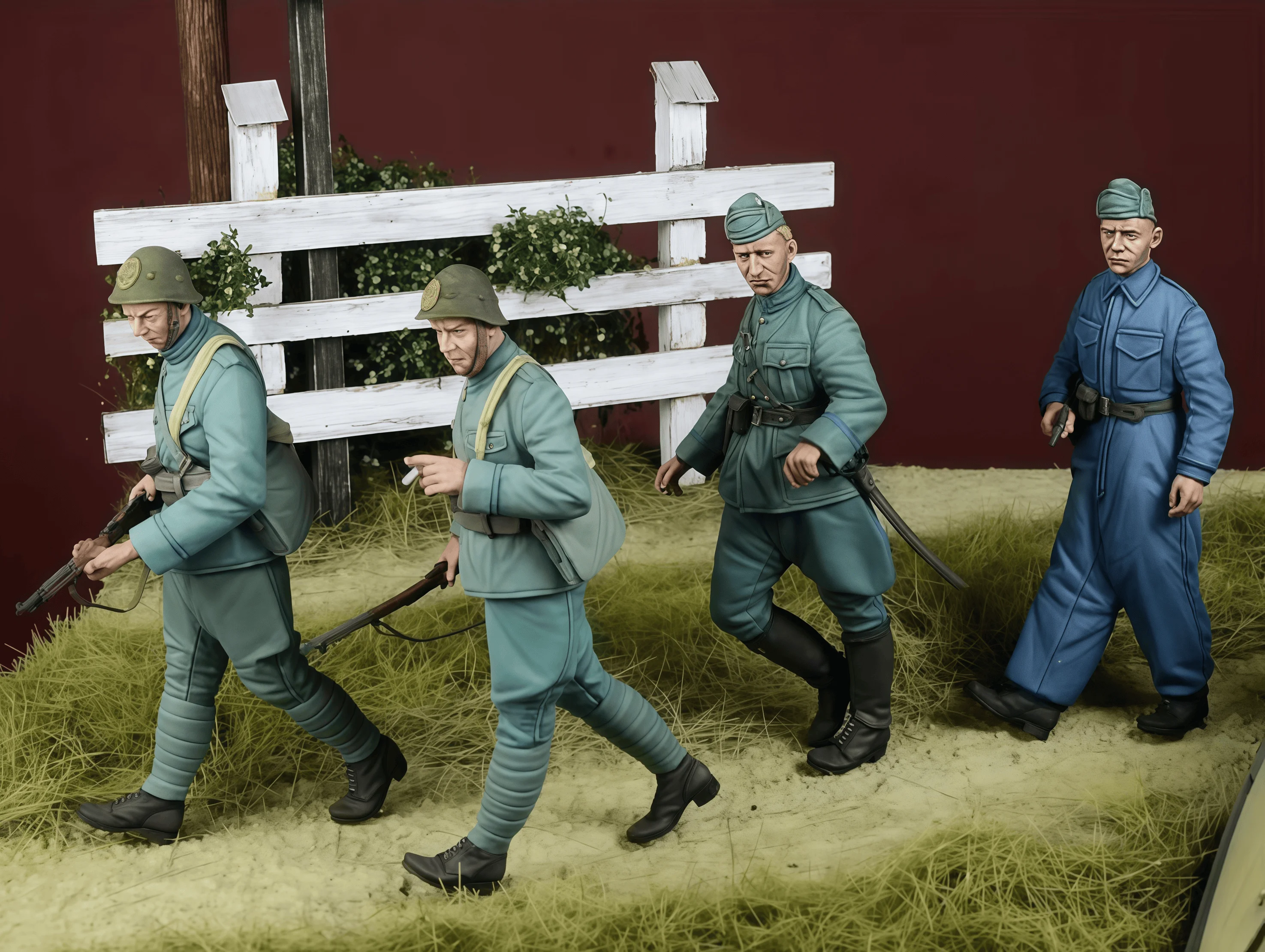 

1/35 Resin Model Kit, GK， 4 Resin Soldier Commanders, Unpainted