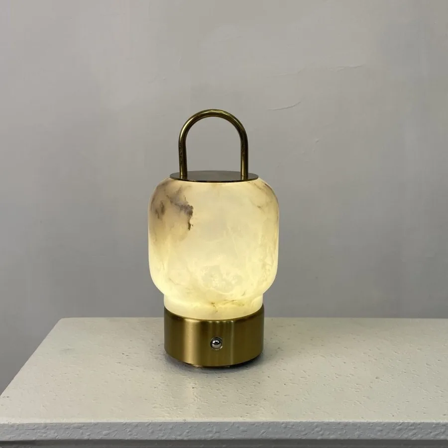 Spanish natural marble lamp marble touch portable stepless dimming wireless bedside ambient light
