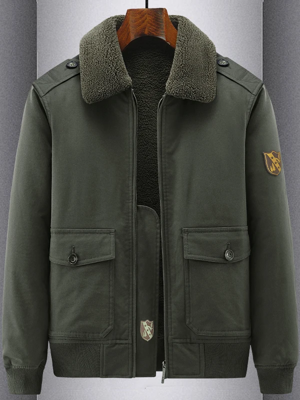 

Pierre Cardin Men's Thiened Fce Lined Cotton Jaet Winter Workwear Multi-ket Warm Coat Waterproof Youth Faion