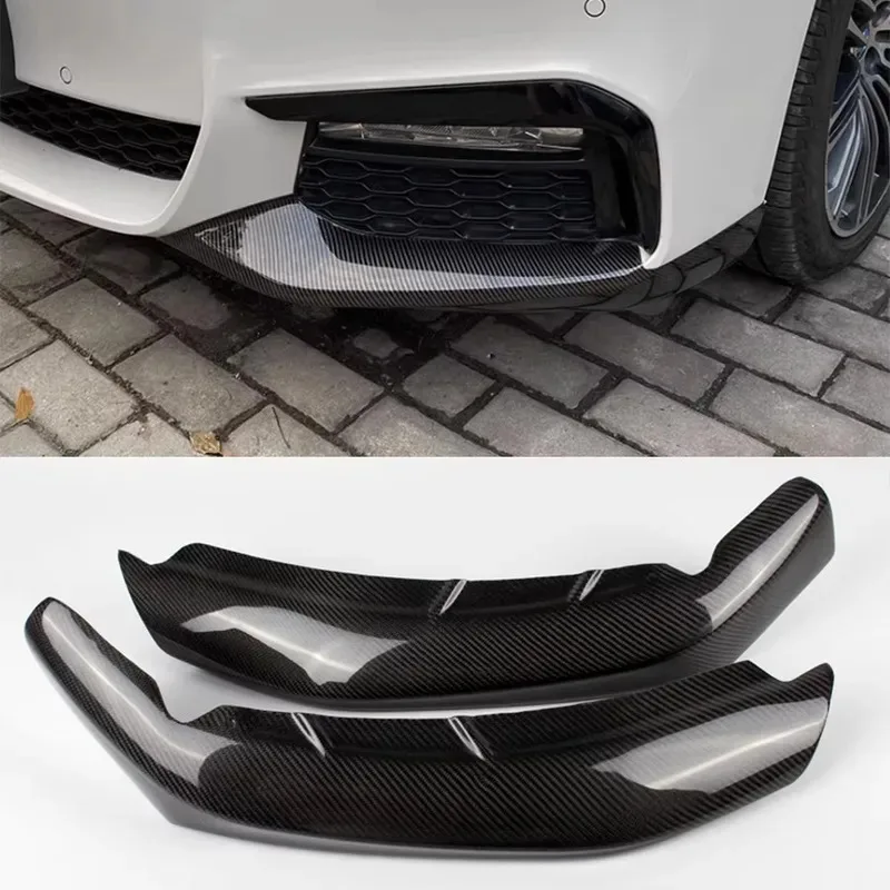 For BMW 5 series G30 G38 Carbon Fiber wrap angle Car Front Bumper Splitter Corner Trim Cover Front Chin Upgrade body kit