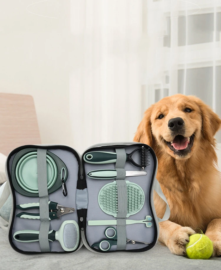 

Wholesale Comb Brush Nail Clippers Collapsible Bowl Ttoothbrush Cat Dog Pet Grooming Tools
