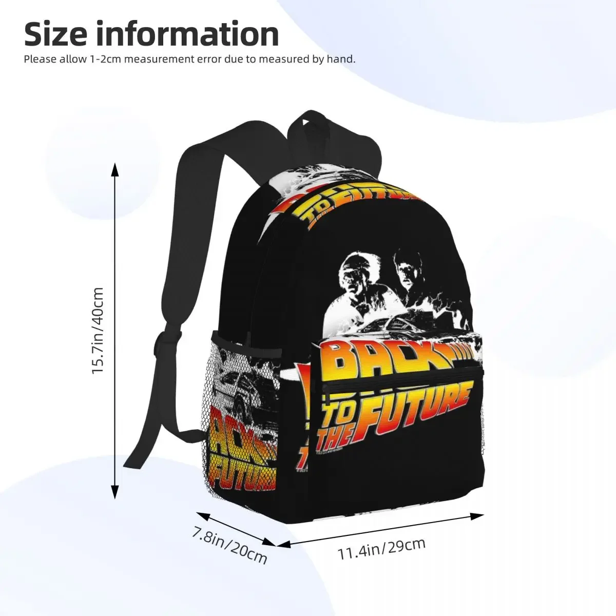 Retro Back To The Future Student Backpack School Bag Hiking Travel Daypack for Boys Girls Fashion Bookbag Shoulder Bags