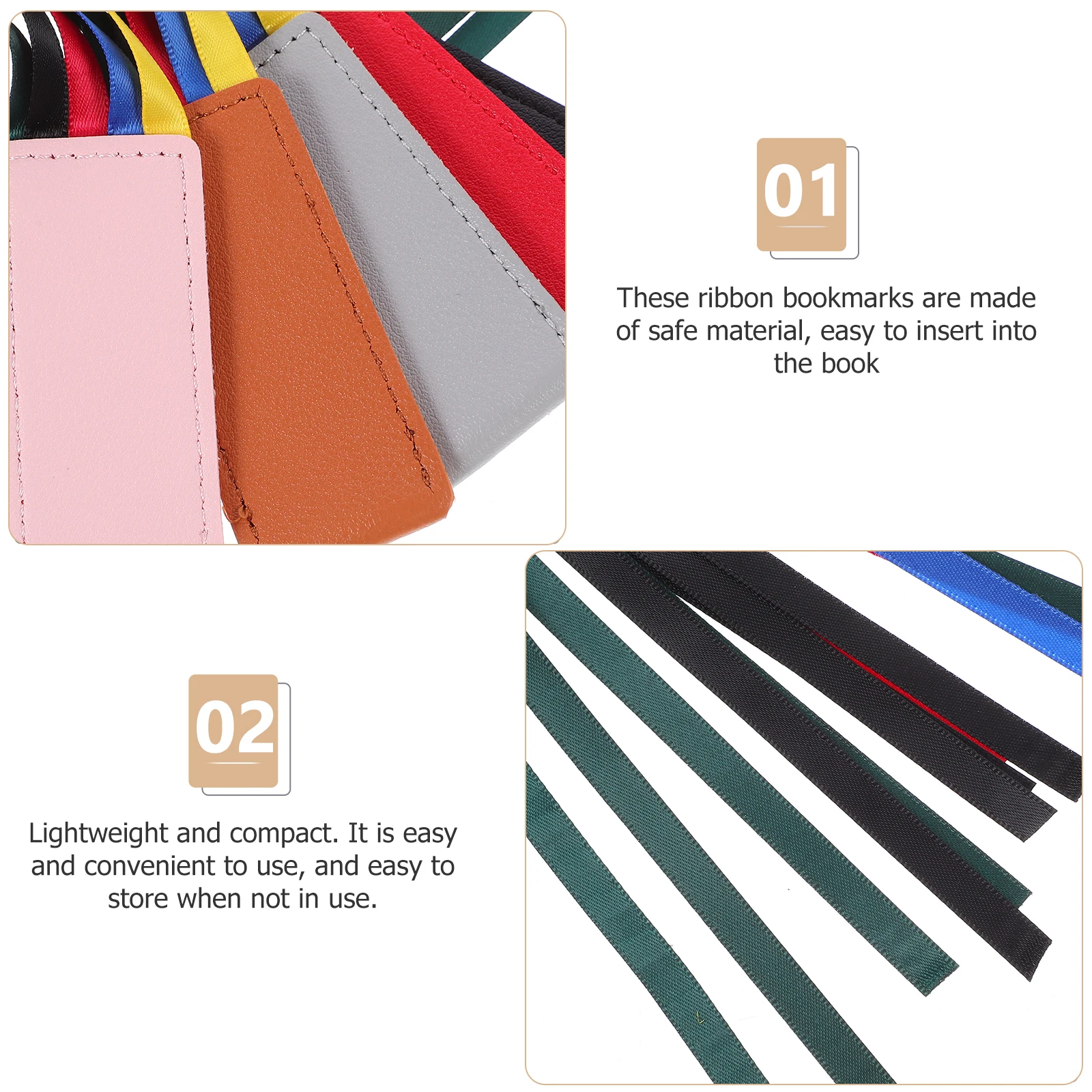 

6pcs Ribbon Bookmarks Reusable Page Markers for Students Textbooks Lightweight Easy Storage Smooth