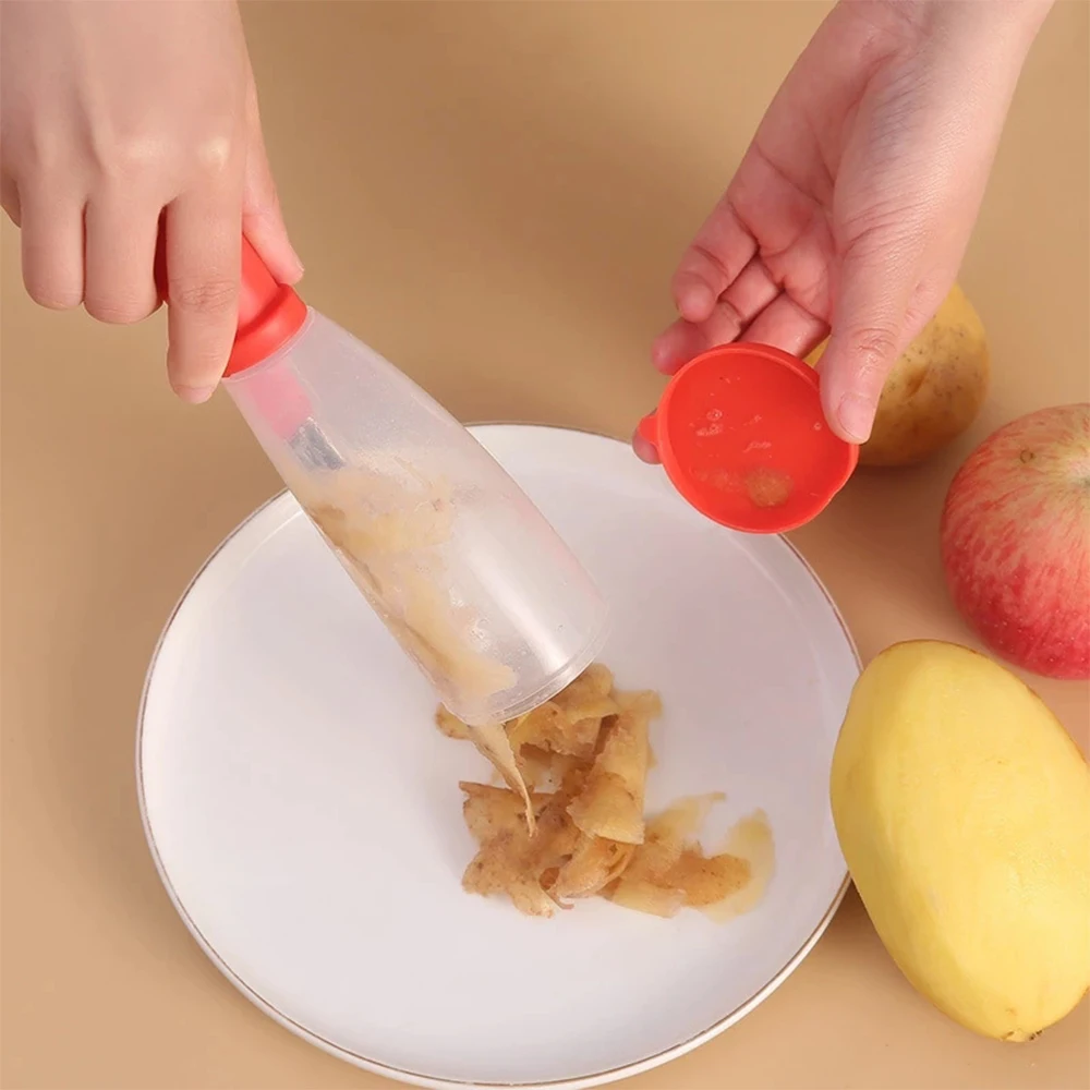 Multifunctional Storage ประเภท Peeling Knife Peeling มีด Storage Tube Peeler Peeling Apple อุปกรณ์ครัวเรือน Peeling มีด