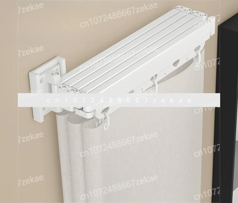 

Waterproof Mildew-proof D Balcony Retractable No Curtain Folding Rod Shower Curtain Invisible Partition Bathroom