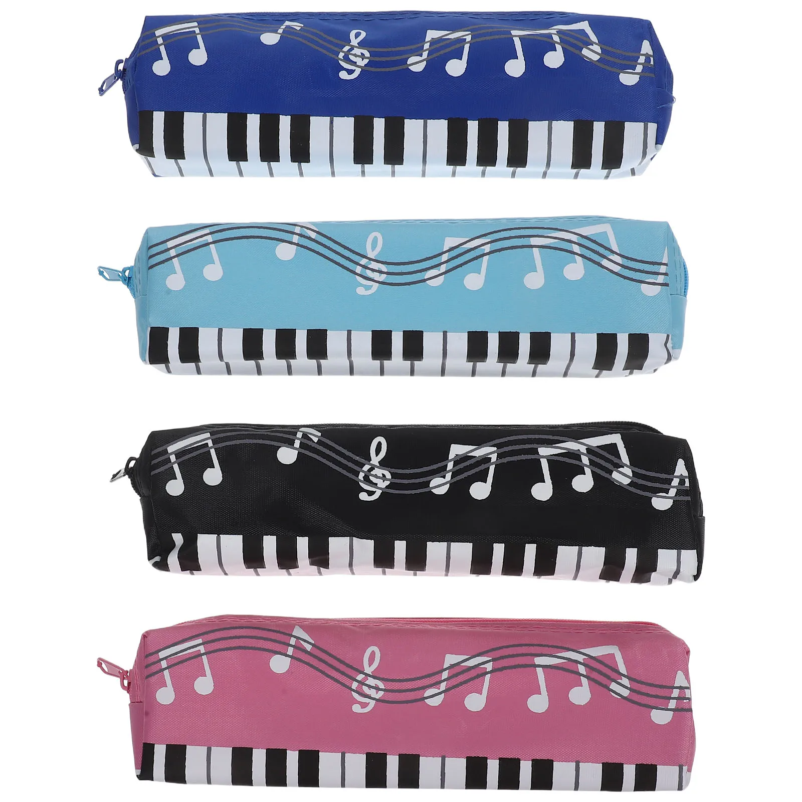 

4 Pcs Pen Bag Pencil Case for Girls Students Portable Soft Music Note Zipper Pouch School Use Classroom Home Storage