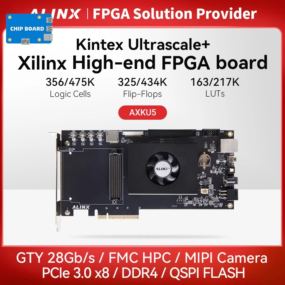 

ALINX AXKU5 Xilinx Kintex UltraScale+ FPGA Development board Evaluation Boards & Kits PCIE3.0 GTY XCKU5P