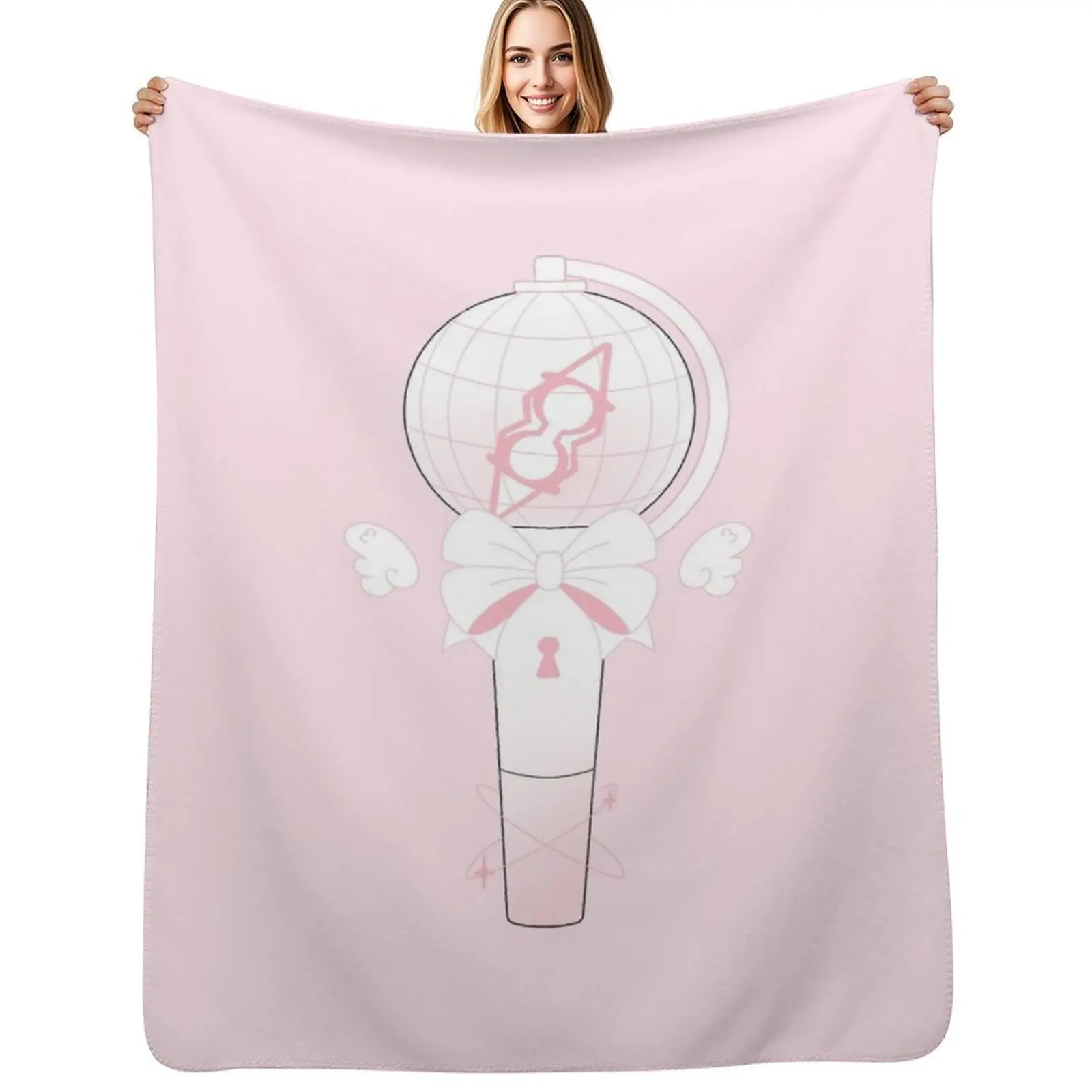 

ateez lightstick kpop pink kawaii Throw Blanket Furry Soft Quilt Soft Big Blankets