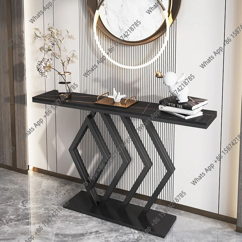 Light luxury simple rock slab entrance table Household home against the wall End view table Corridor aisle decorative ornaments