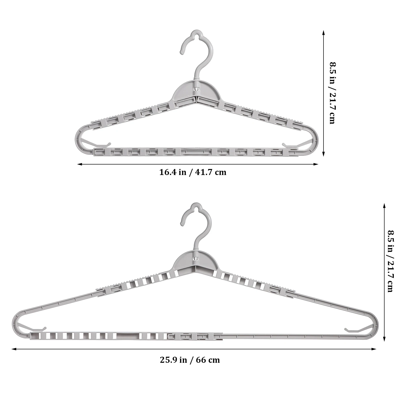 

8 pcs Retractable Wide For Clothes Extra Quilt Hangers Adjustable Foldable Coat Pants Skirt Suit Hangers Sturdy Pp Drying