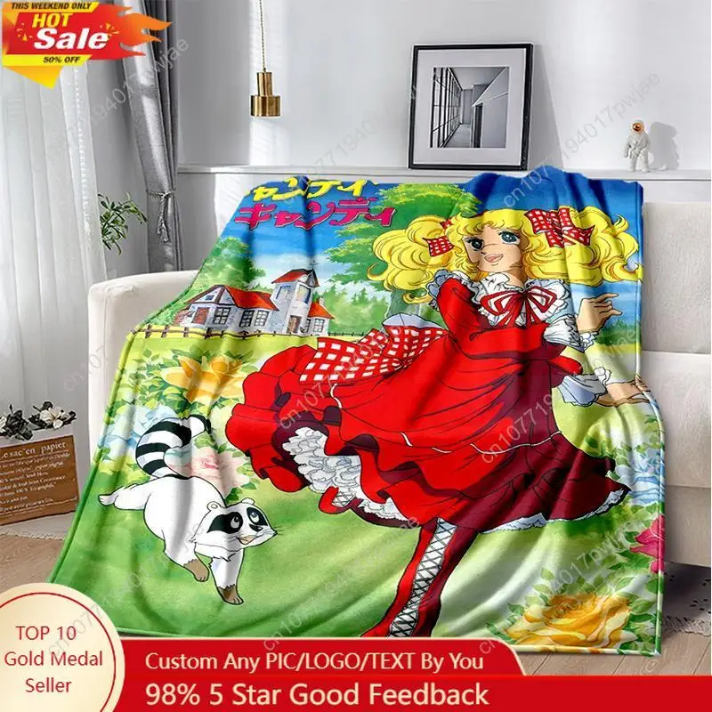 

29 Style New Candy Candy Girl Retro Cartoon Anime Soft Plush Blanket Flannel Throw Blanket Living Room Bedroom Custom blankets