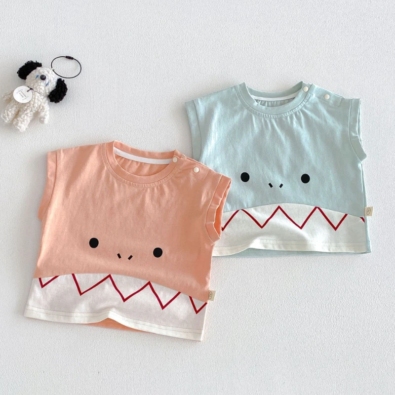 2026 Summer New Children's Round Neck Hot Selling Cute Pattern Sleeveless Tank Top