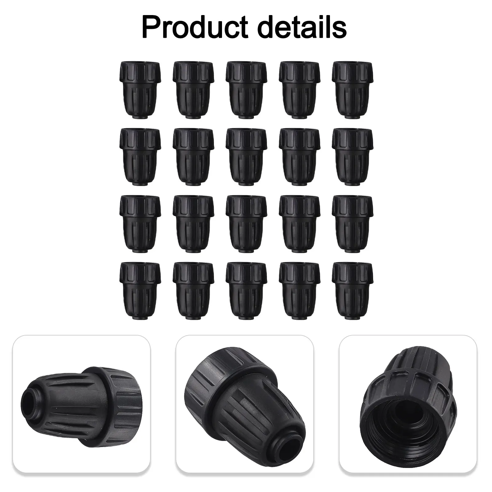 20 Pack 3/4 in to 1/2 in for Drip Irrigation Fitting for Connecting Garden Hose to 1/2 in PE Tubing in Lawn and Crop Systems