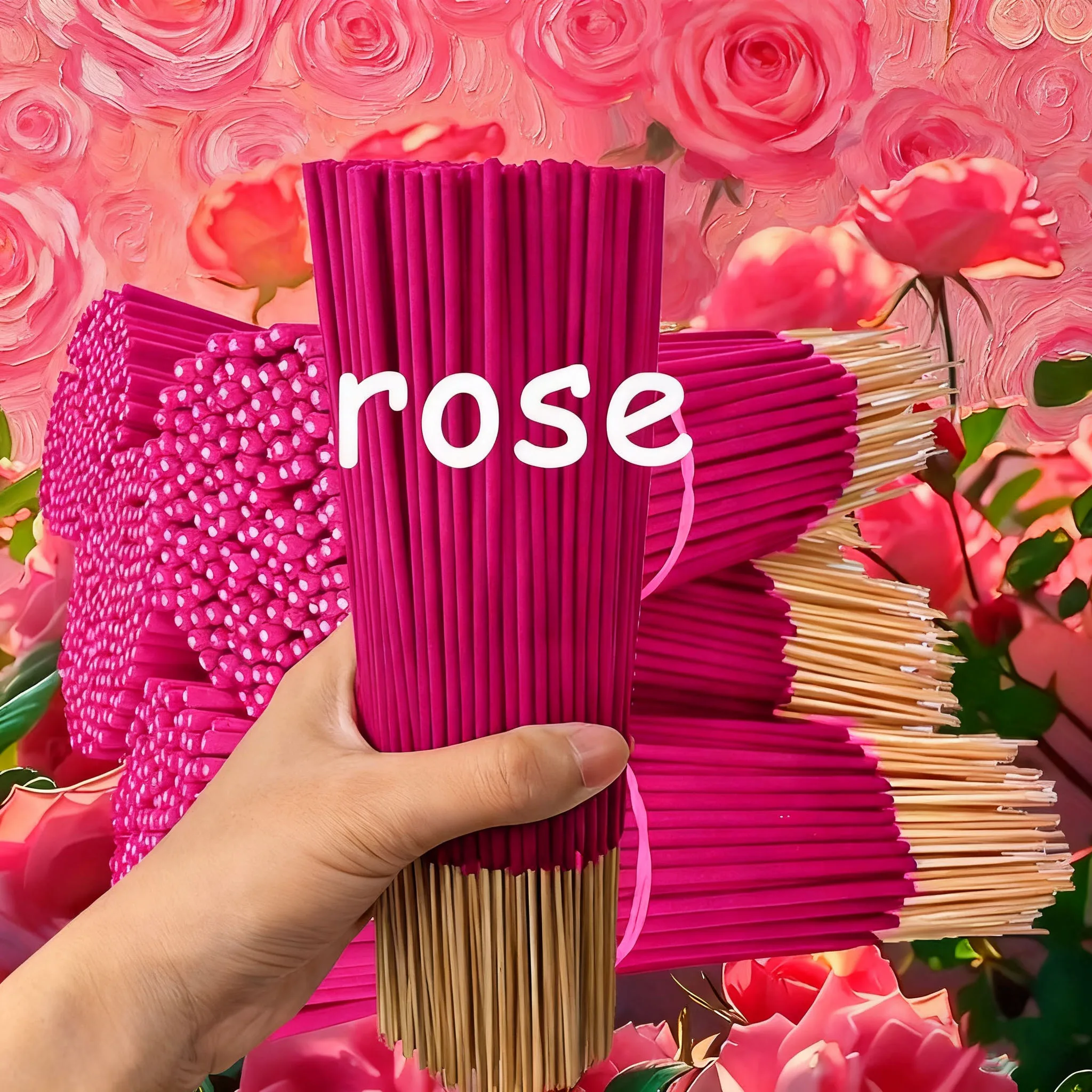 Handmade Floral Rose Incense Sticks, 22.0cm cm Long, Made from High-Quality Materials, More Suitable for Couples in Love, Can Be Used Indoors and Outdoors, Perfect Holiday Gifts for Fishing, Camping, Christmas, Valentine's Day, Ramadan, Also Suitable for Holiday Decoration, Meditation Aid, Incense Sticks, Decorative Fragrance, Niche Boutique Gifts