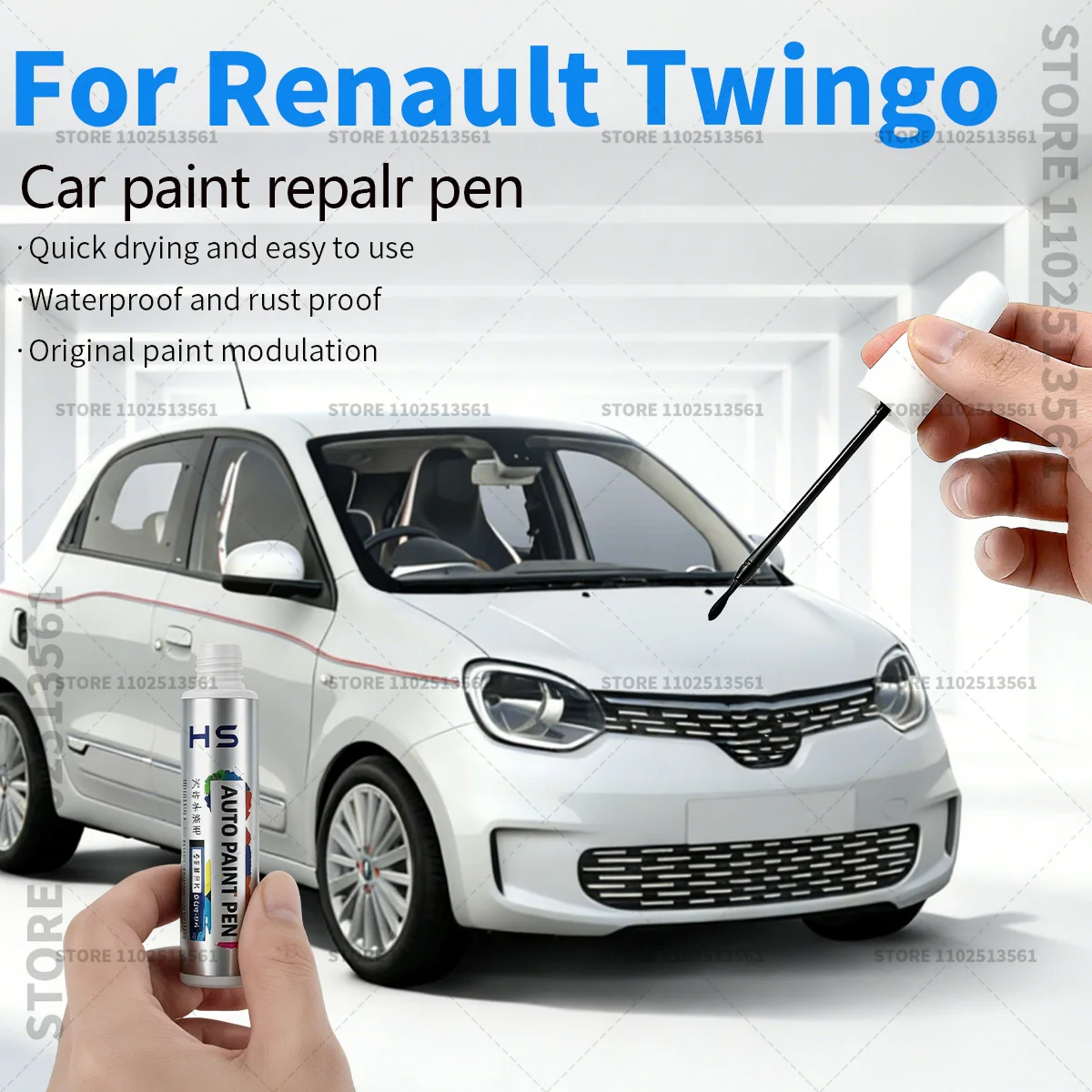 

Карандаш для ремонта краски Renault Twingo, средство для удаления царапин, аксессуары для авто, белый, черный, оранжевый, желтый, синий, серый, красный, серебристый