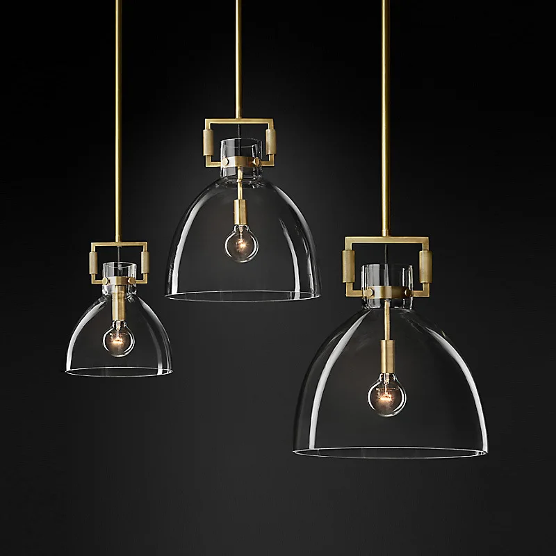 

Nordic Postmodern New Light Luxury Glass Restaurant Dining Table Bar Villa Personality Creative Bedroom Bedside Pendant Lamps