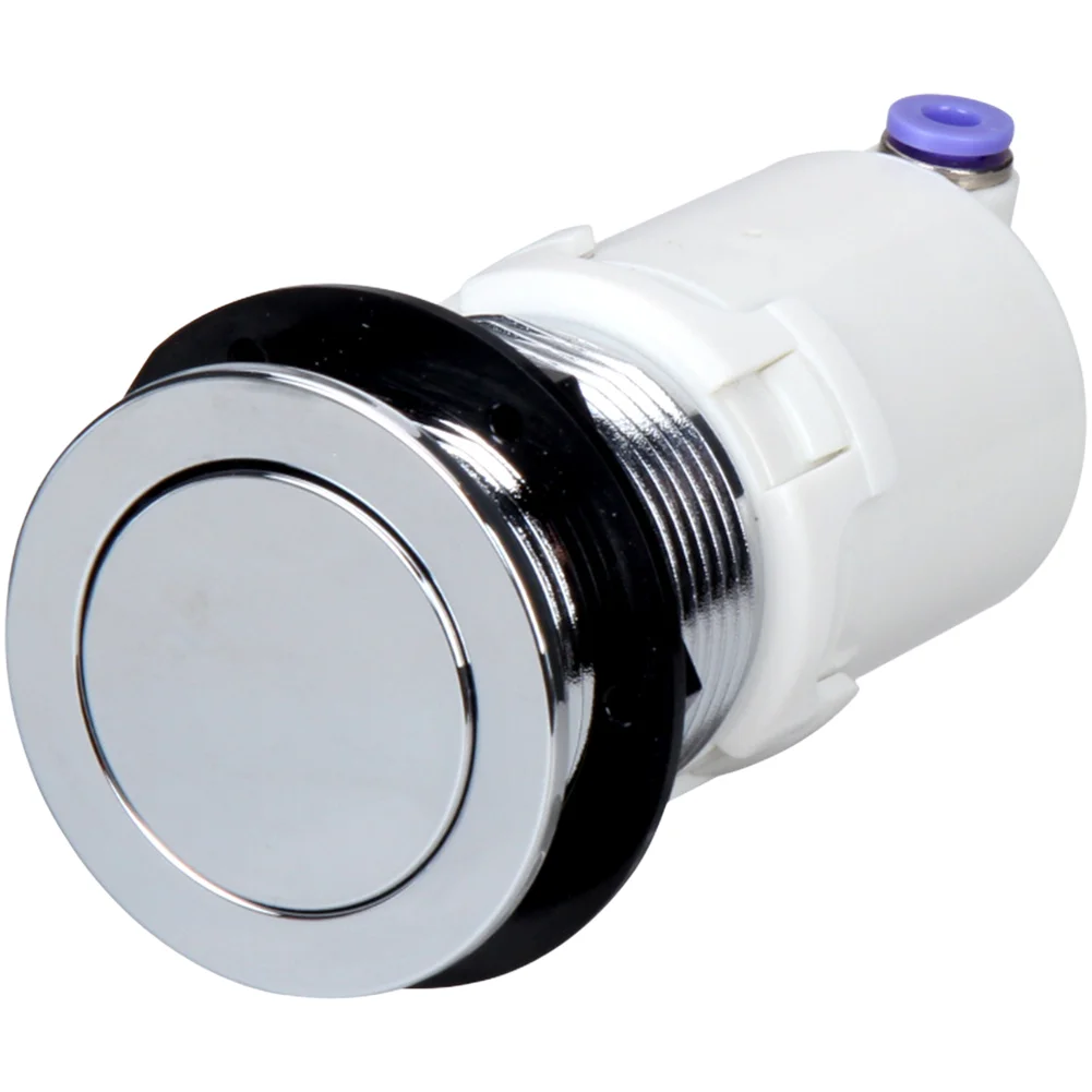 Wall Mount Pneumatic Flush Button for Toilets ABS Plastic Build Electroplated Modern Bathroom Integration Silver