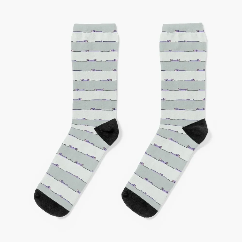 

I-Spy Hippo! grey stripes Socks loose fashionable Stockings man kids Socks Male Women's