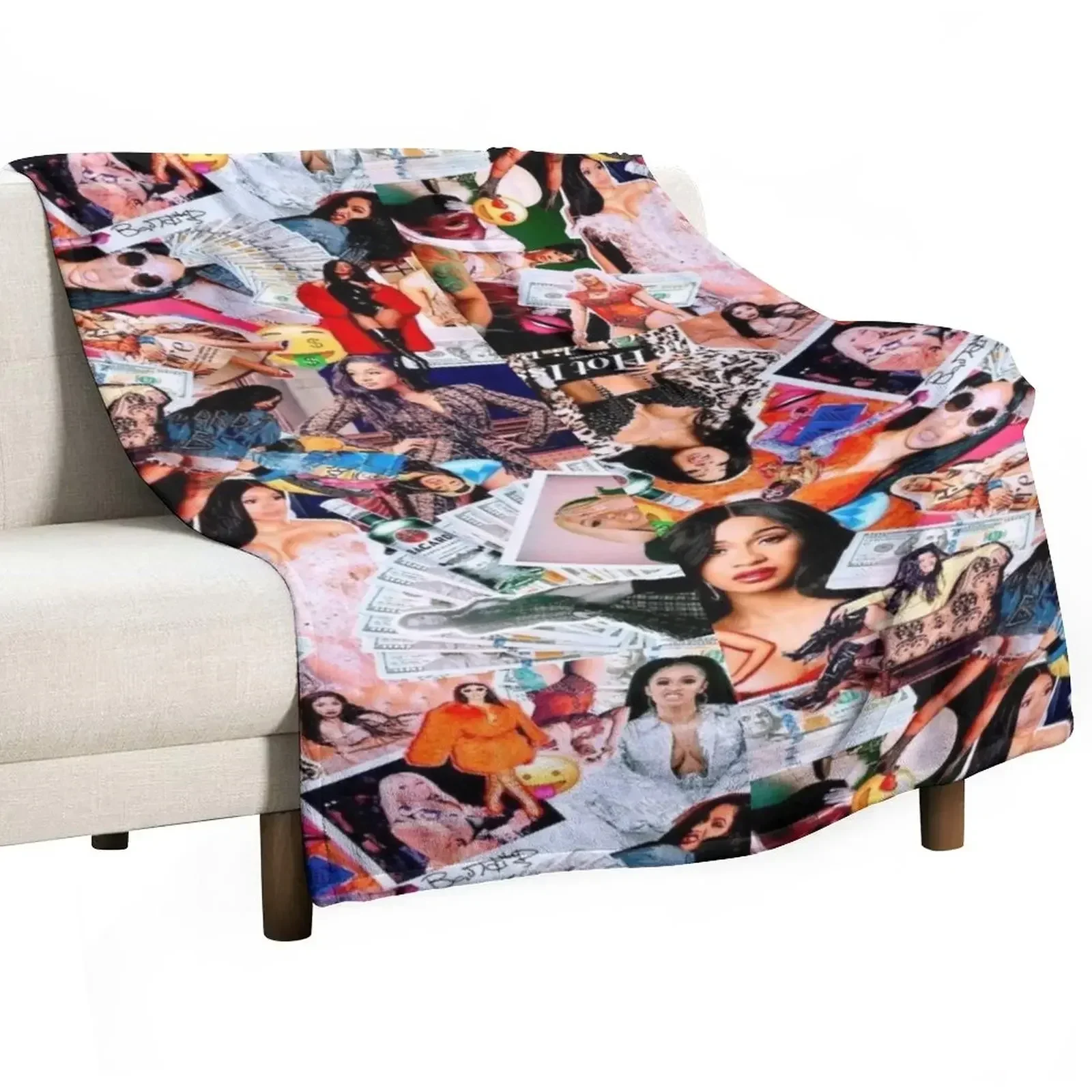 cardi b Throw Blanket manga anime Flannel Blankets