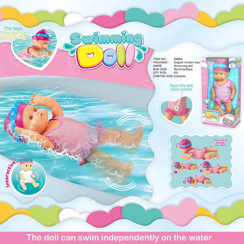 Kids Bathtub Swimming Doll Pretend Play Early Educational Toy Waterproof Kids-Parents Interactive Toys For Outdoor Party Favors