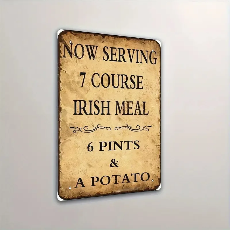 1pc Vintage Irish Pub Aluminum Sign- 