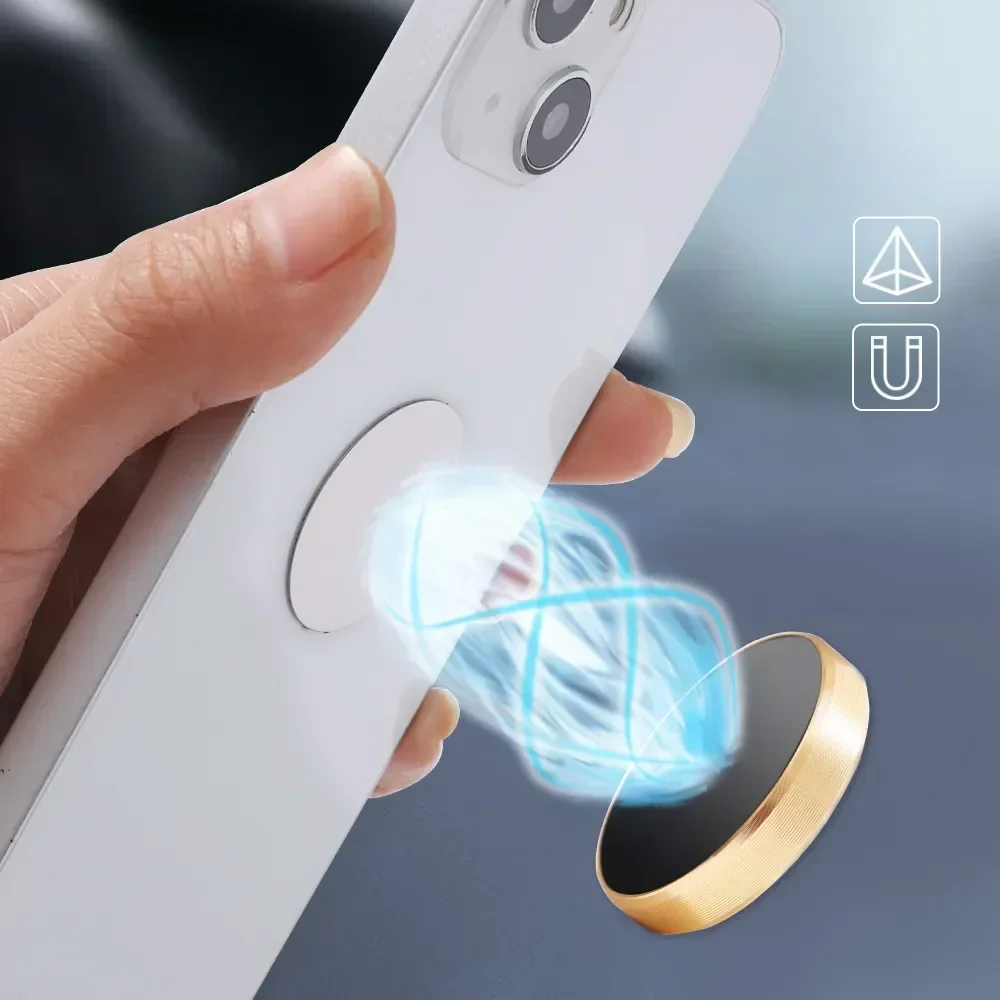 30/1pcs Magnetic Metal Plate Disk Iron Sheet Car Phone Holder Stickers Magnet Tablet Desk Phone Car Stand Mount Round for IPhone