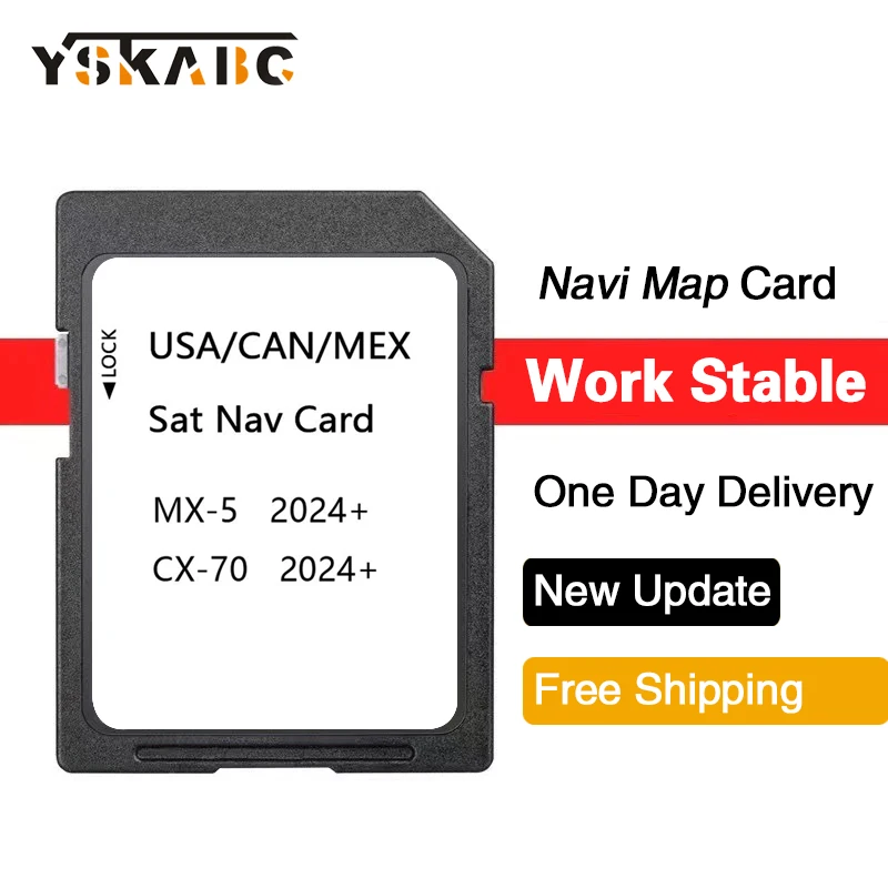 Sat Nav SD Card Update USA / Canada / Mexico maps for Mazda CX70 MX5 Vehicle Update 2024 USA / Canada / Mexico maps 16GB