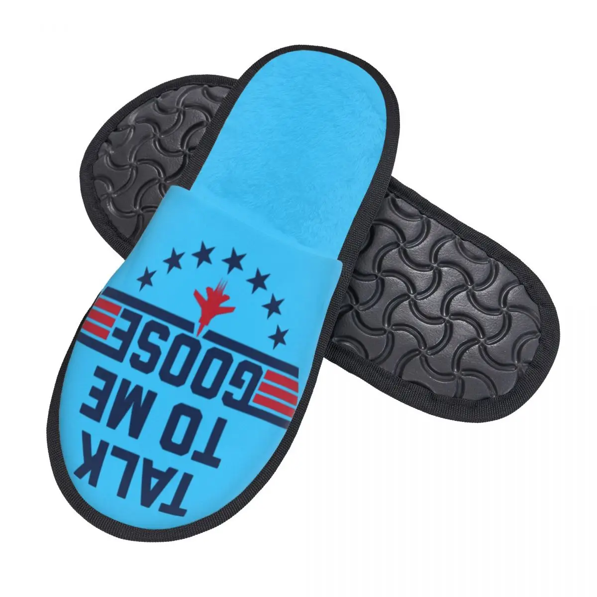 Custom Women TALK TO ME GOOSE House Slippers Cozy Warm Top Gun Maverick Film Memory Foam Fluffy Slipper Indoor Outdoor Shoes