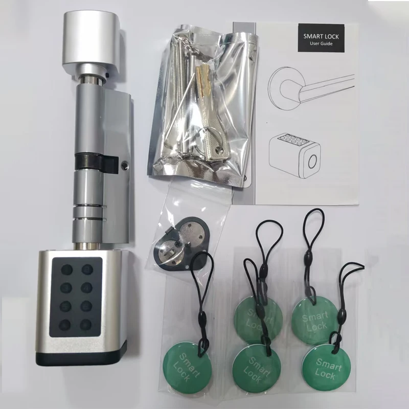 Tuya APP Fingerprint Lock Cylinder Electronic Smart Door Lock Digital Code Key Card Remote Control Adjustable Home Apartment