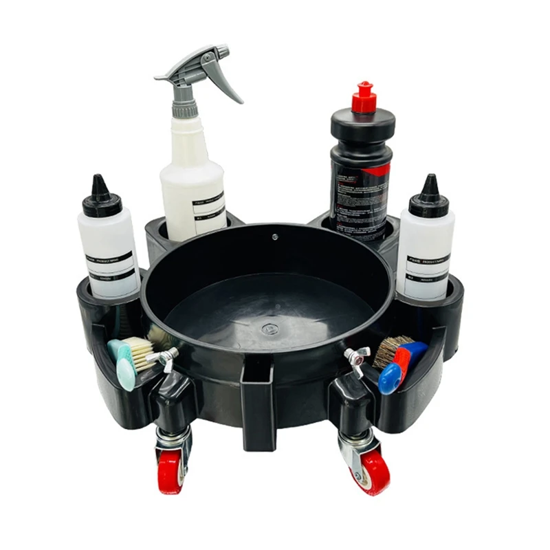 360° Turning Automobile Multifunctional Car Wash Bucket Base Pulley Mobile Base Car Wash Base Beauty Car Washing Tools