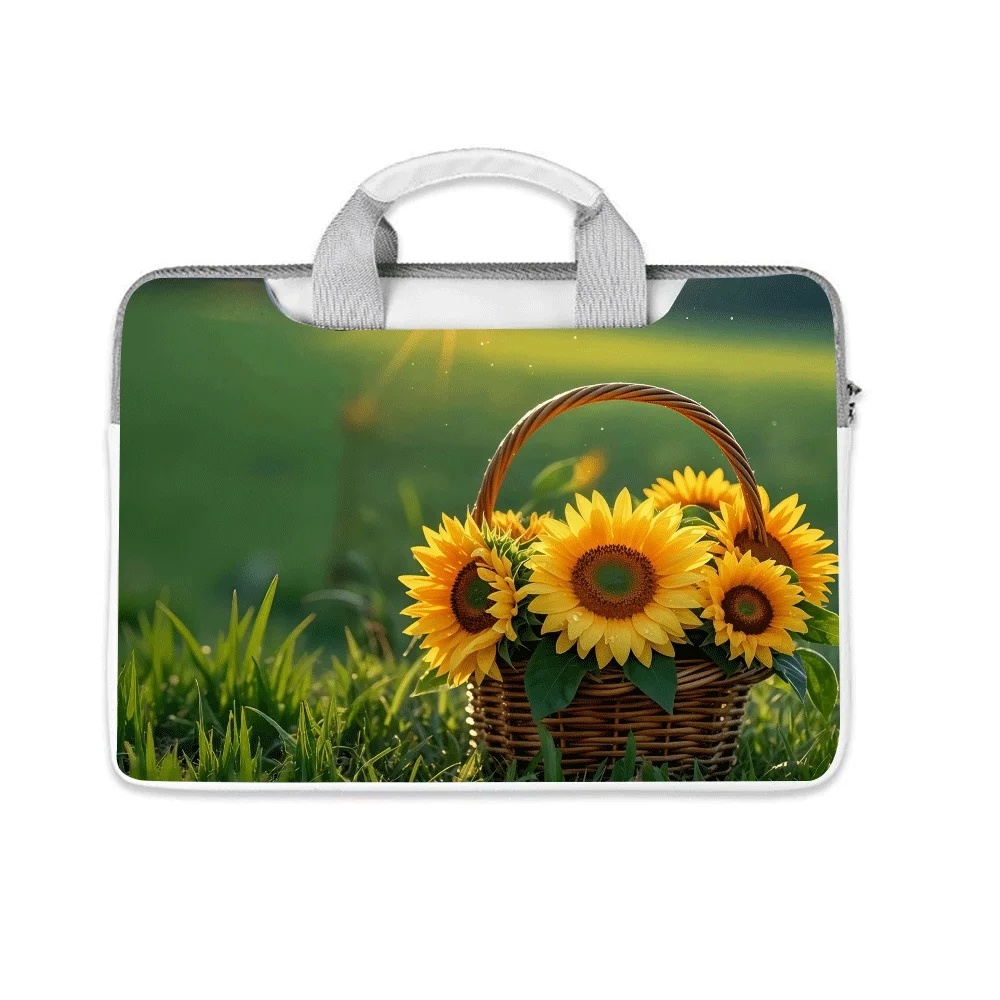 

Cute Bright Sunflower Laptop Bag 13 14 15 16 Inch Large Capacity Laptop Bag Shoulder Handbag Women Girls Holiday Gift High End