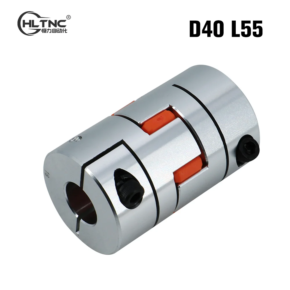 HLTNC 1Pcs 8/9.5/10/12/12.7/14/15/16/17/18/19/20/22mm D40mm L55mm 3 Jaw Motor Shaft Flexible Plum Coupling Shaft Coupler Clutch