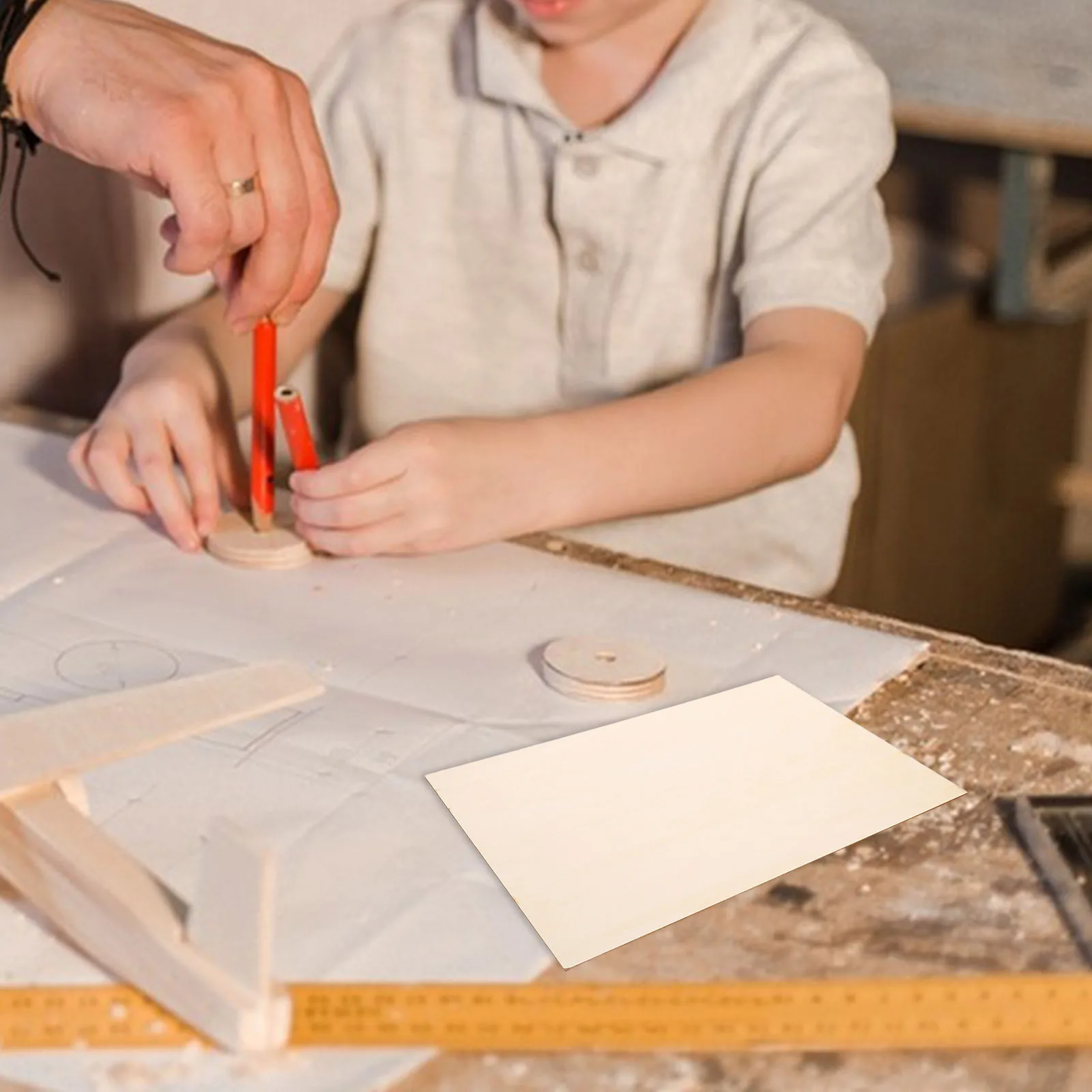 

6Pcs Wooden Craft Boards Unfinished Rectangular Wood Sheets for DIY Models Painting Carving Projects Wooden Cutting Boards