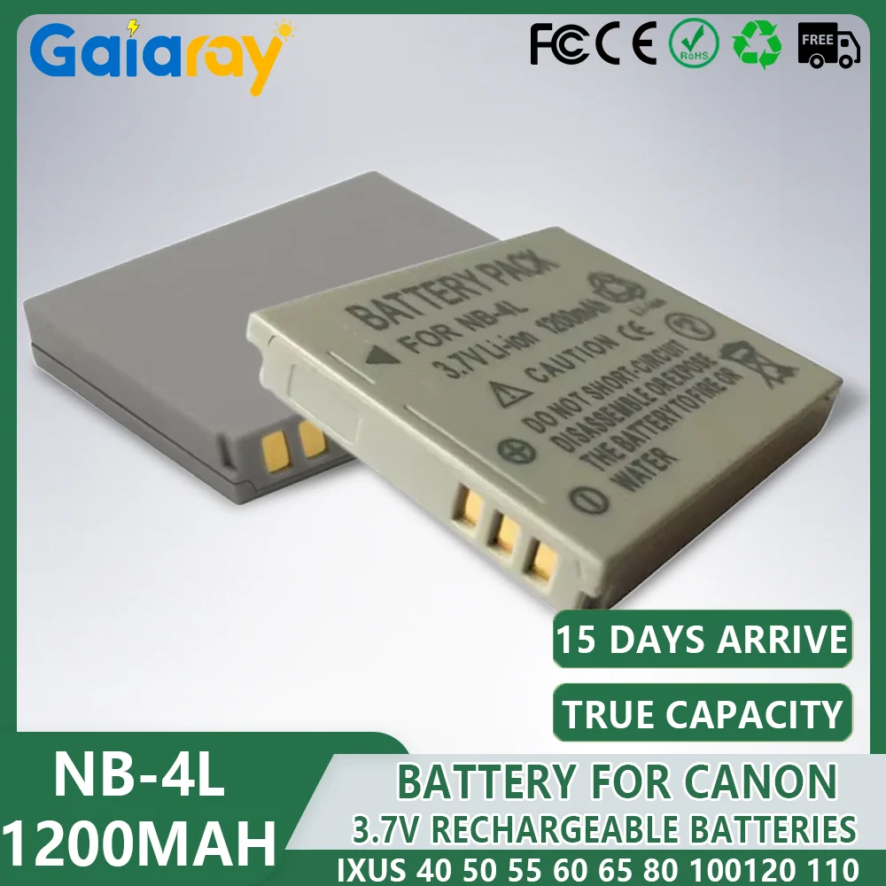 NB-4L NB 4L NB4L batería de iones de litio de 1200mAh para cámara Canon IXUS 30 40 50 55 60 65 100 I20 110 130 IS 117 220 225 230 255