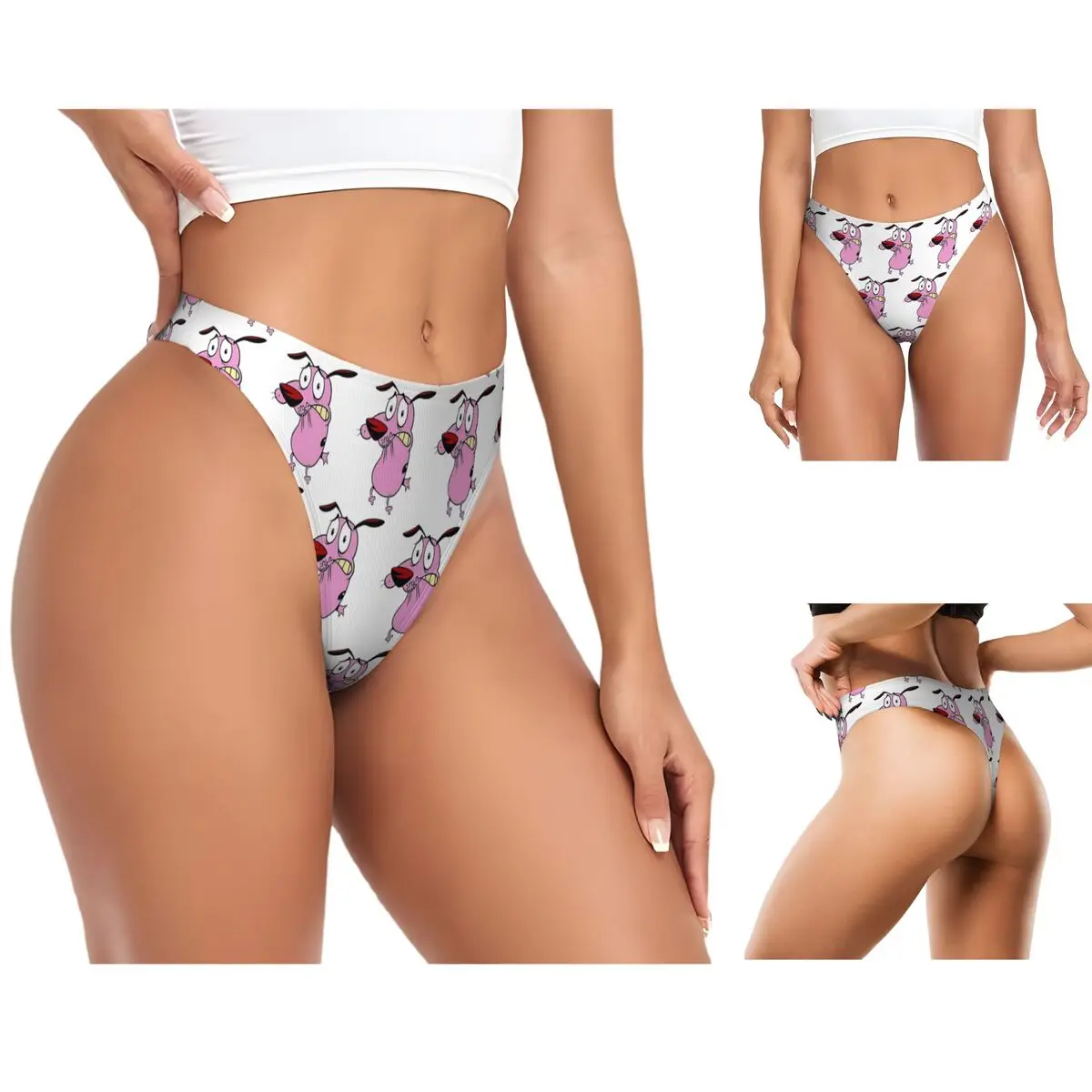 Culottes string personnalisées pour femmes, motif chien mignon et audacieux, respirantes, extensibles et confortables