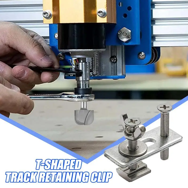 4 Pcs T-Track Hold Down Clamp Kit Press Plate for Table Saw Engraving  Drill Press Clamp T Track Accessories