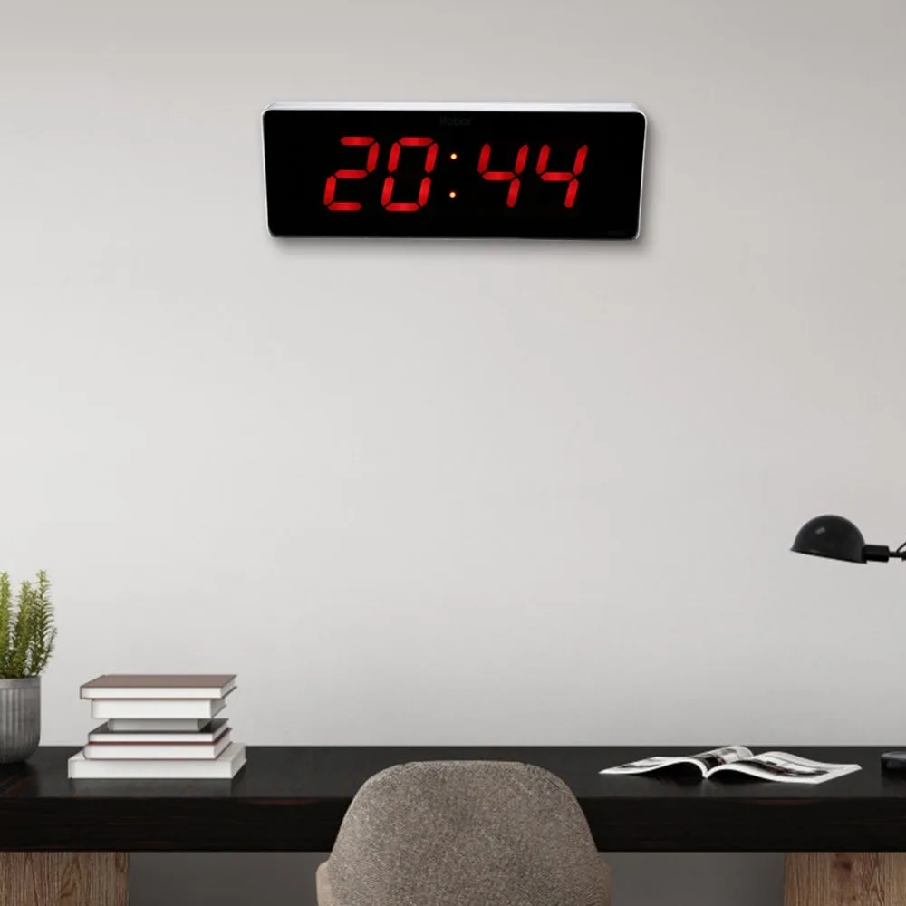 Red Number Electronic Calendar Clock LED Screen Silent Digital Clock Noctilucan Mute Complete Function Desktop Clock Living Room