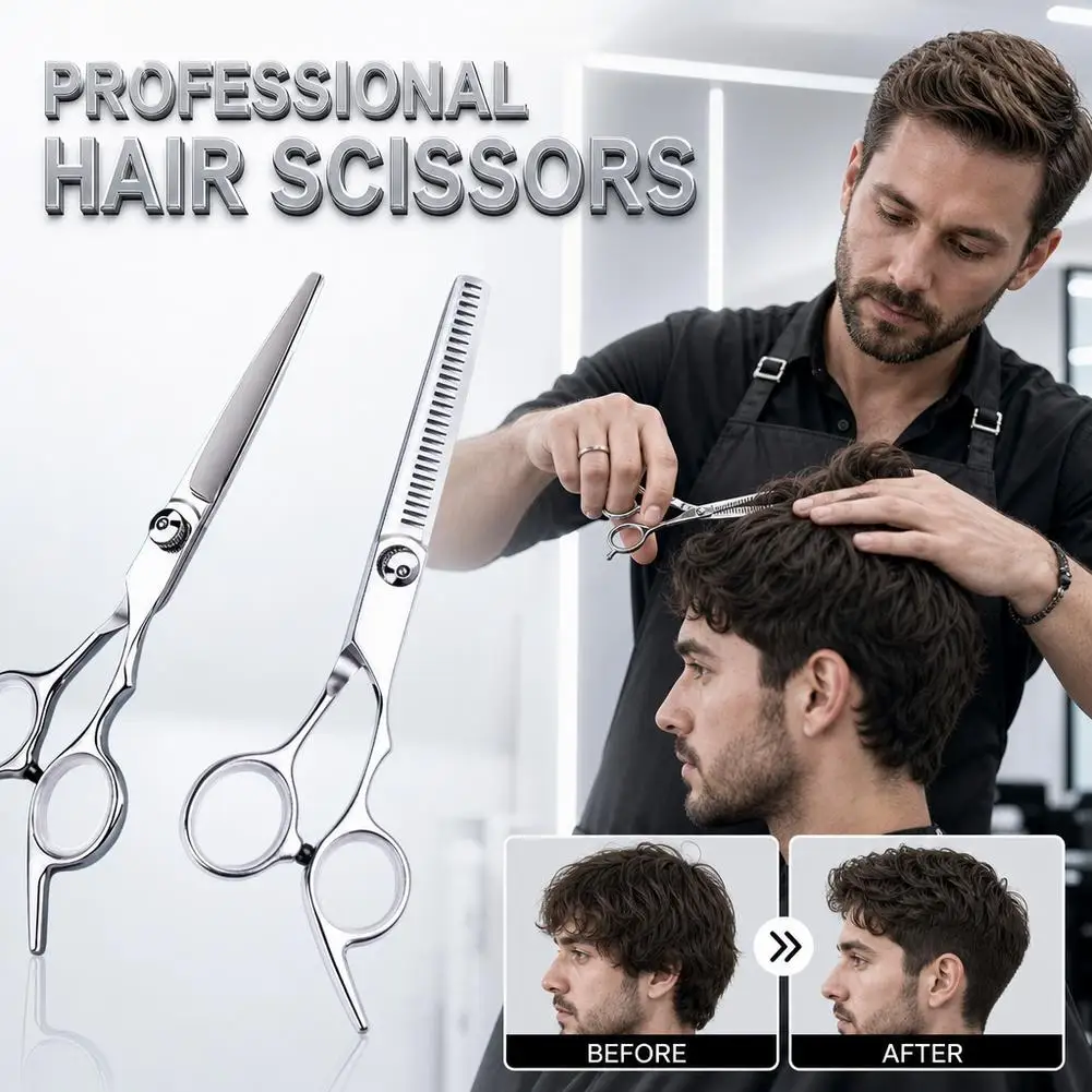 Professionelle Haarschneideschere aus Edelstahl Friseurschere Effilierschere Salon-Friseurwerkzeuge für den Heimgebrauch – Detail 3