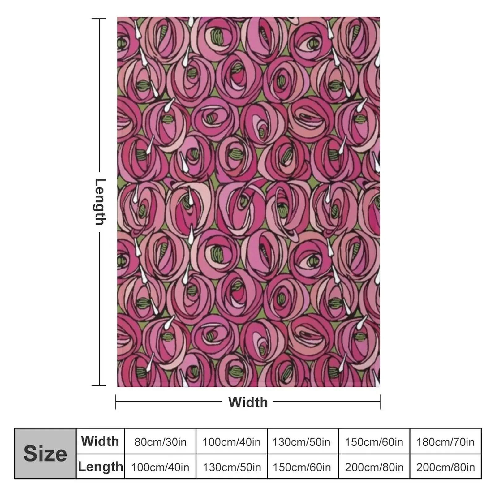 Charles Rennie Mackintosh design,pink Throw Blanket Single Loose Blankets For Bed Sofa Throw Blankets