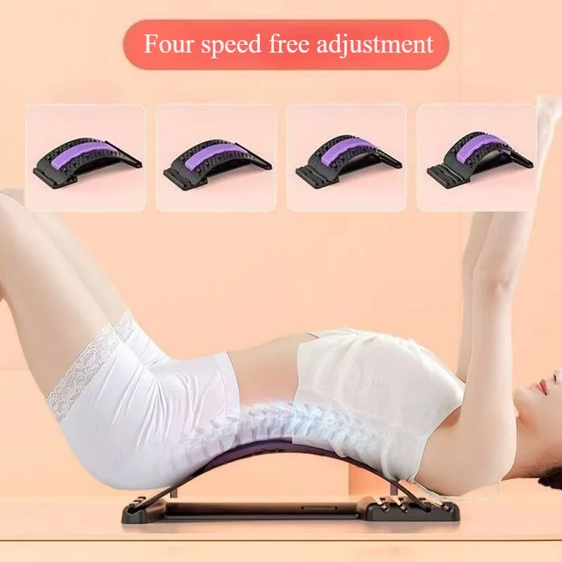 Home Back and Lumbar Stretching Device Yoga Fitness Waist Stretching Massager Back Exercise Traction Back Opening Device