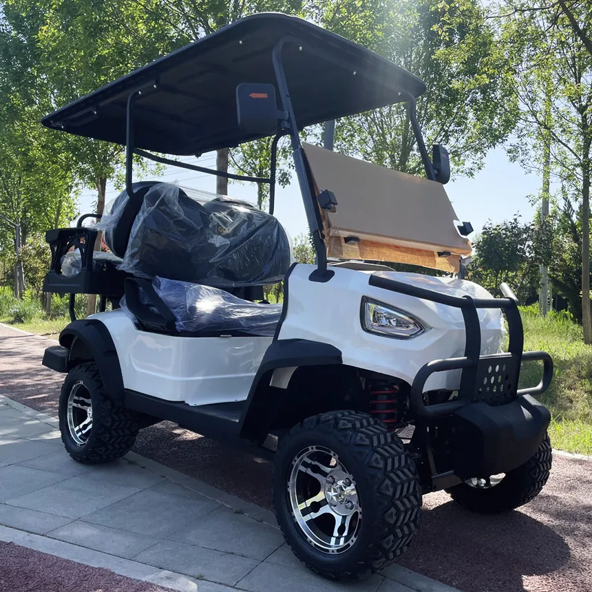 Made In China Utility 5KW/4KW7000W Golf Car with Lithium Battery Refrigerator Touch Screen Multi - Media Golf Cart Wholesale